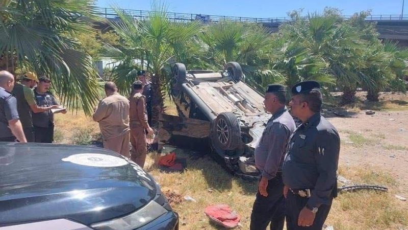 مصرع واصابة ام وطفليها بحادث سير في بغداد